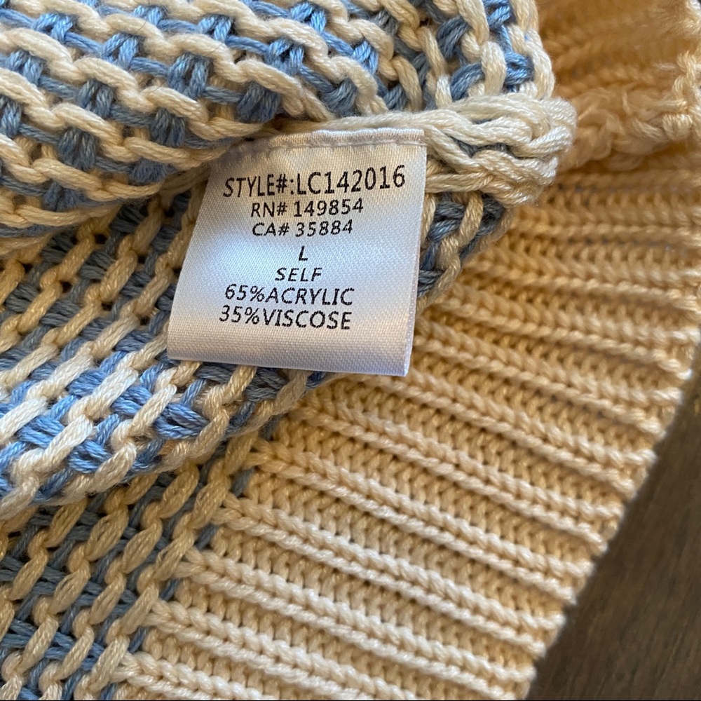 Sage the Label Blue and Cream Pullover Sweater - Picture 4 of 7